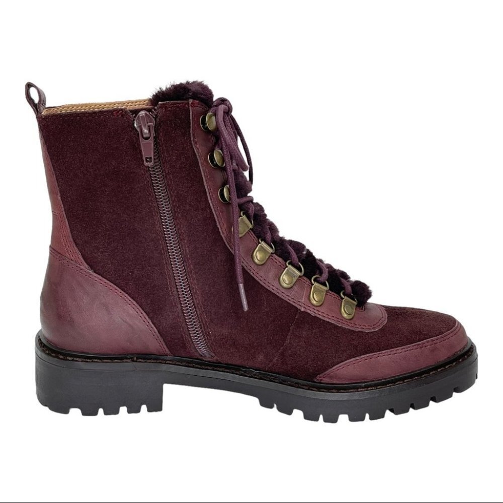 Lucky Brand Ilianna Raisin Leather Womens Ankle Boots Size 6.5M - Picture 3 of 15